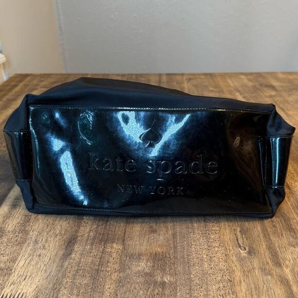 Kate Spade Bridgette Stevie Nylon Zippered Shoulder Bag Handbag Black Polka Dots - Picture 5 of 15